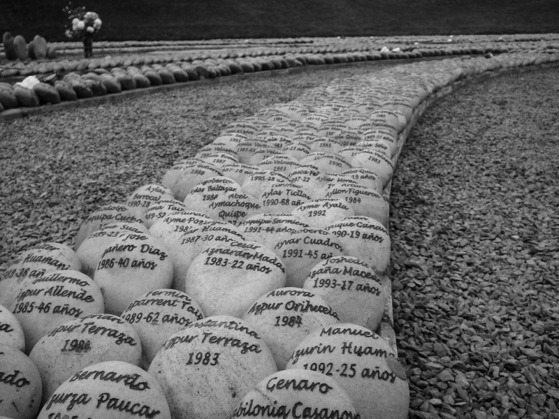 El ojo que llora, memorial for victims of the violence in Peru 1980-2000. Each rock represents a murdered or disappeared person. Most of the victims were quechua-speaking peasants from the highlands. PHOTO: Christiane Wilke (CC BY-NC-ND 2.0)