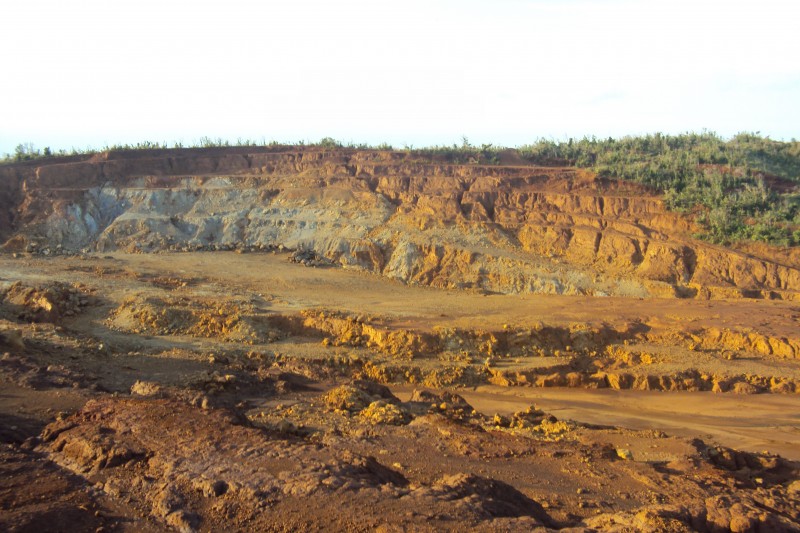 Open pit mining in Manicani Island. Photo by Kalikasan People's Network for the Environment, used with permission