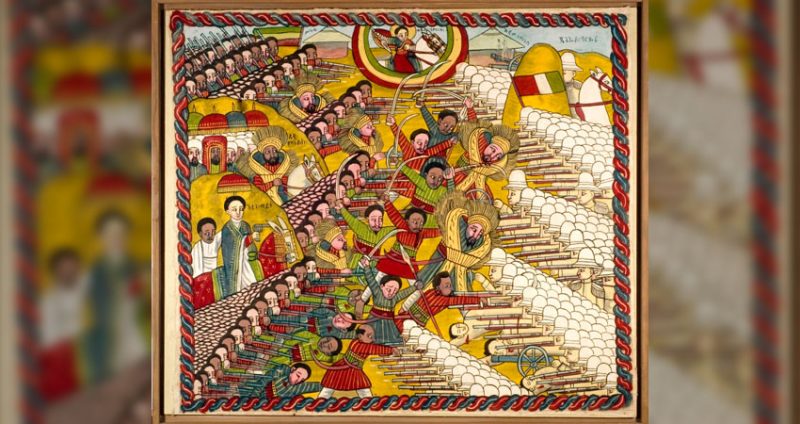 Une peinture représentant la bataille d'Adwa. Image: Musée National des Cultures du Monde. CC 3.0
