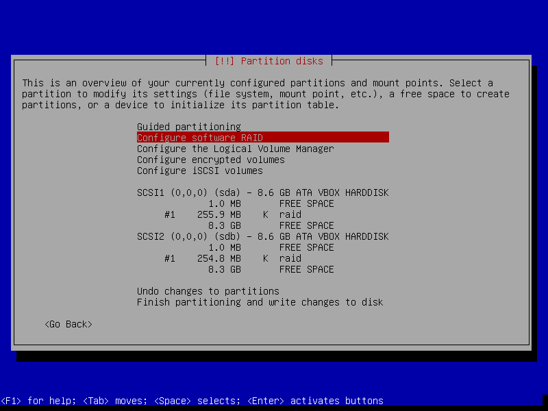 Création des partitions pour
/boot Création des partitions pour /boot