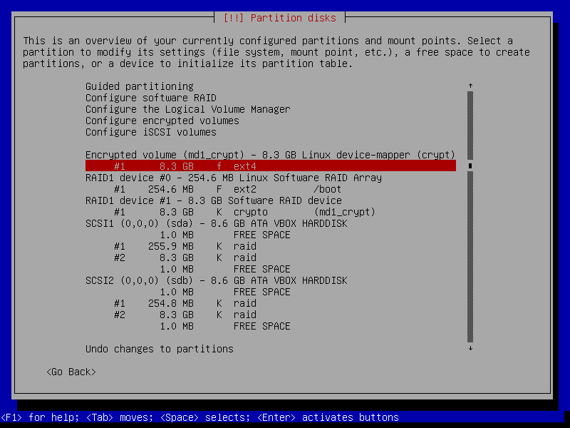 Volume LUKS créé Volume LUKS créé