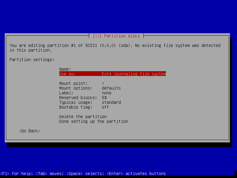 Création des partitions pour
/boot Création des partitions pour /boot