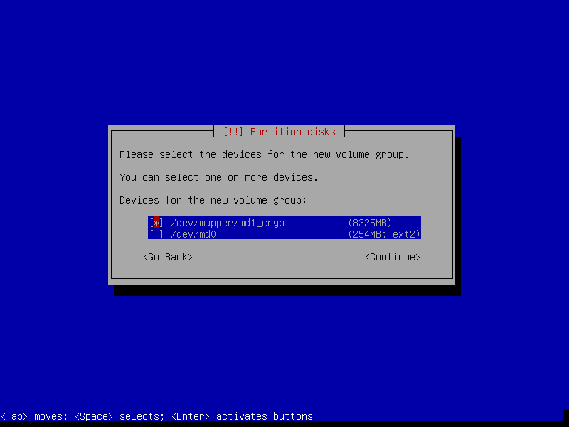 Création du groupe de volumes Création du groupe de volumes