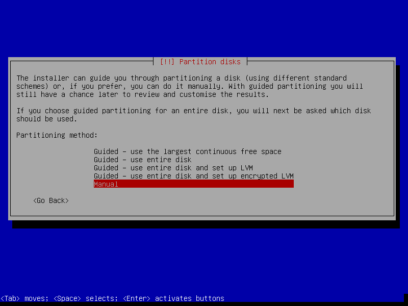 Partitionnement manuel Partitionnement manuel