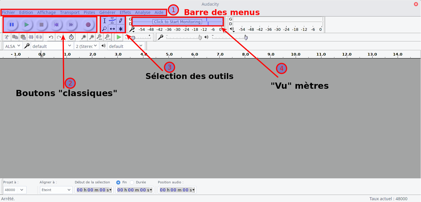Audacity, interface interface d’audacity