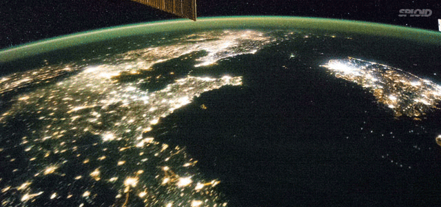 Coree du nord la nuit Petit passage au dessus de la Corée du Nord