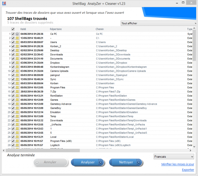 shellbag 650x577 Supprimez les shellbags sous Windows pour plus de confidentialité