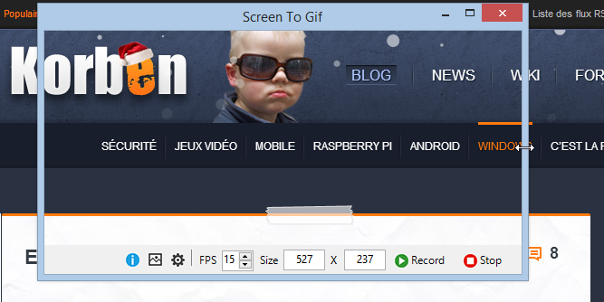 screen1 Filmez une partie de votre écran et faites en un GIF animé