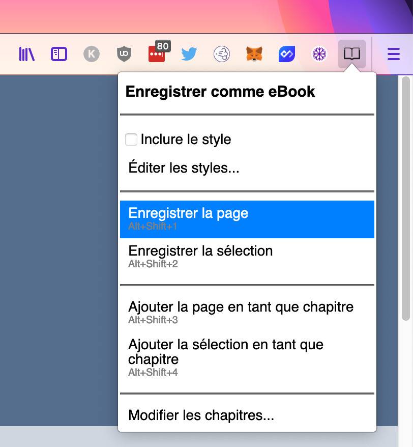save as ebook extension