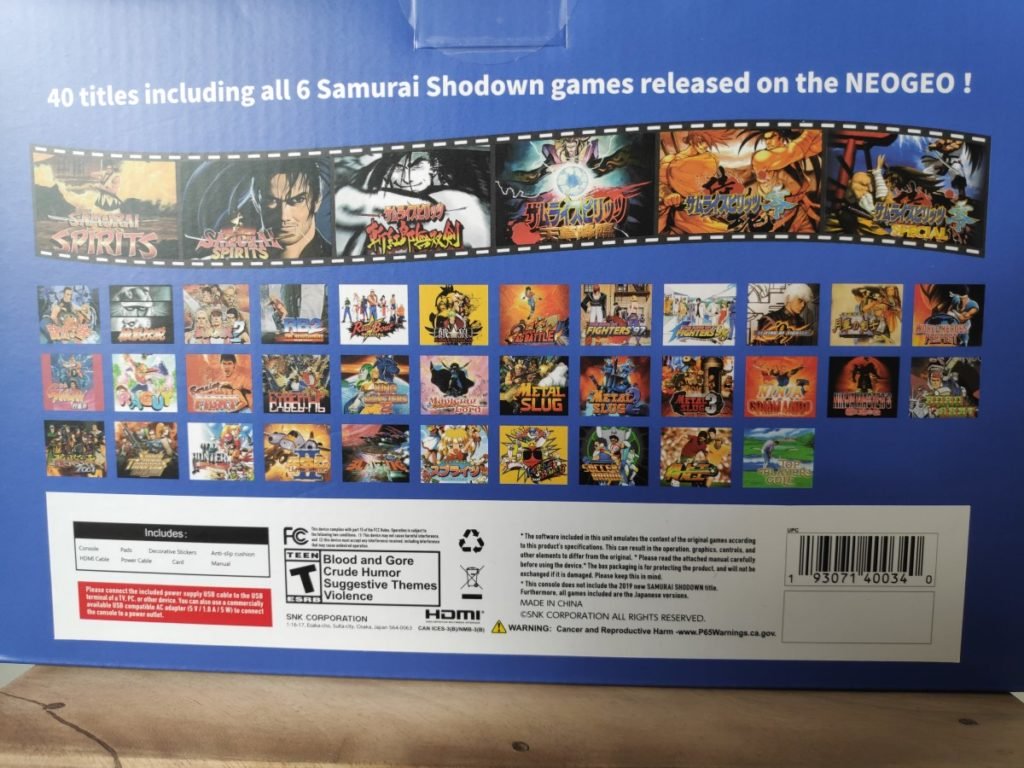 Liste des 40 jeux pour la Neo Geo Mini édition Samouraï Showdown