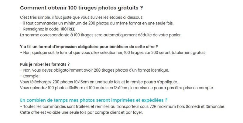 comment obtenir 100 tirages photos gratuits