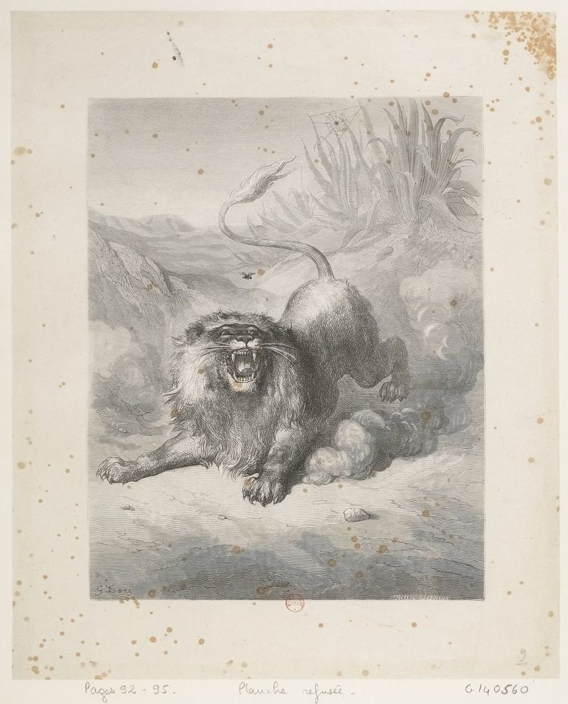 Le Lion et le Moucheron ( estampe )