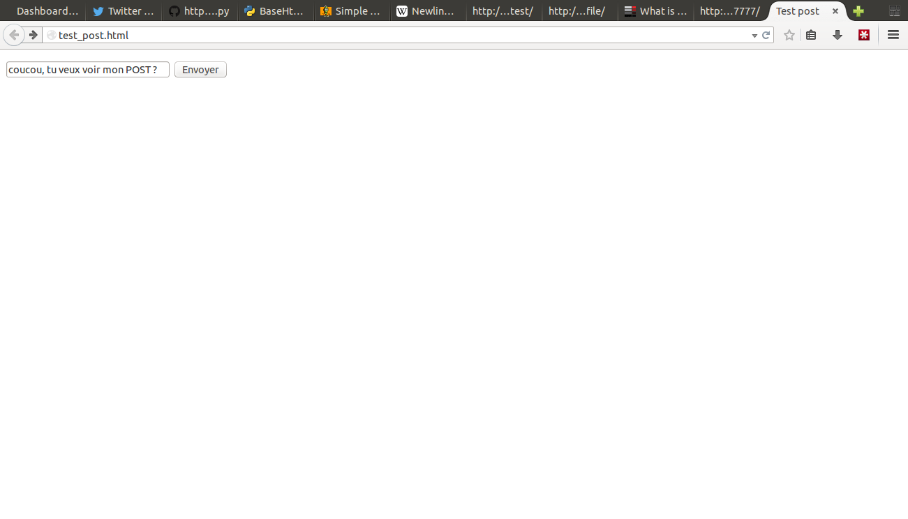 Capture d'écran d'un simple formulaire web sous firefox