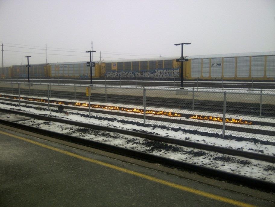 Photo de rails en feu