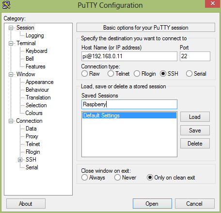 PuTTY Config