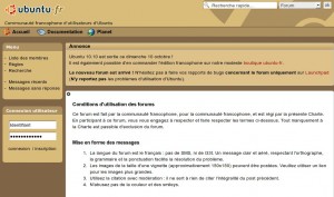 Capture du forum ubuntu-fr.org avec une feuille de style classique