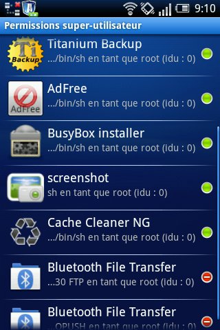 Gérer les droits root avec l'application «Permissions su»