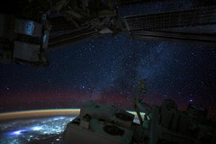 Station over Earth at night