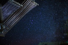 Solar arrays in the night