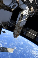 Nauka during spacewalk