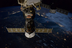 Soyuz at night