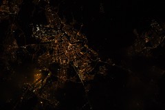 German city at night