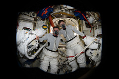 In the airlock before donning spacesuits