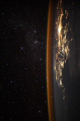 Earth with orange glow