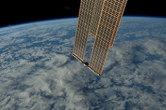 Solar arrays over Earth