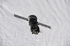 Soyuz over clouds