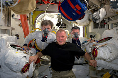 Oleg with the spacewalkers