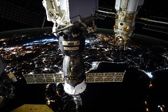 Cygnus solar panel, Soyuz, Nauka