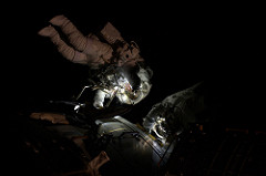 Spacewalk in the dark
