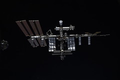 Space Station in blackness of space