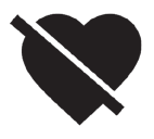 petit logo de cœur barré