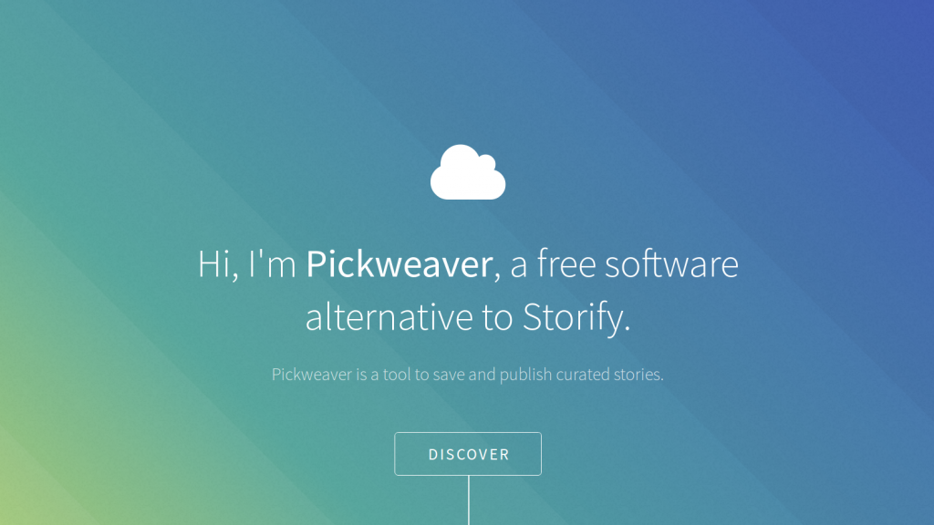 Page d'��/accueil du logiciel PickWeaver