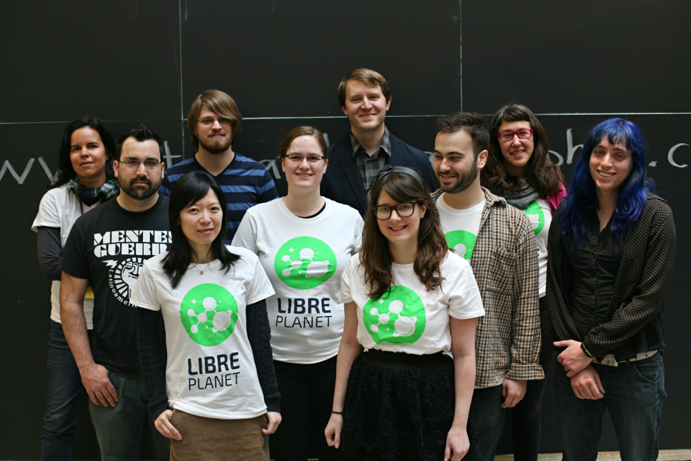FSF staff setting up LibrePlanet 2015