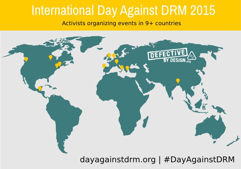 Map of events for the 2015 International Day Against DRM