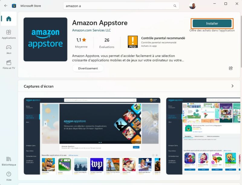 Windows 11 - Amazon Appstore France