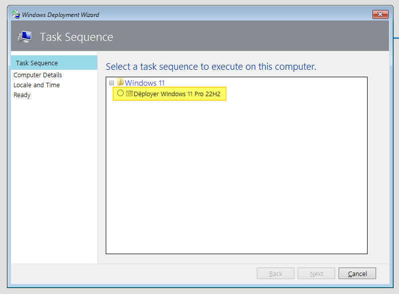 Déployer Windows 11 22H2 avec MDT - VM - Etape 2