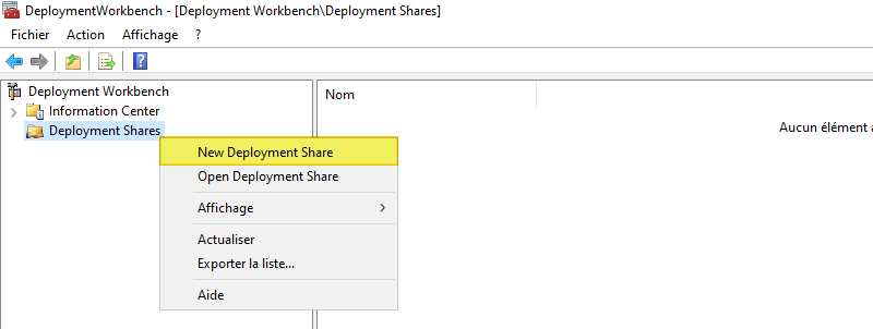 MDT avec Windows Server 2022 - Créer Deployment Share - Etape 1