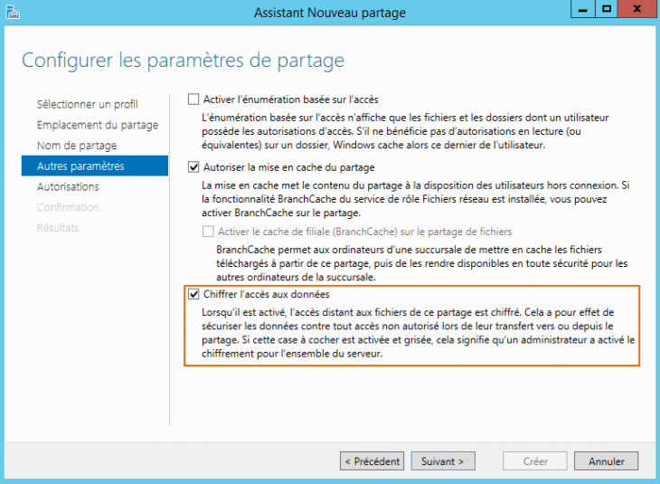 Attention : Pensez à activer le chiffrement