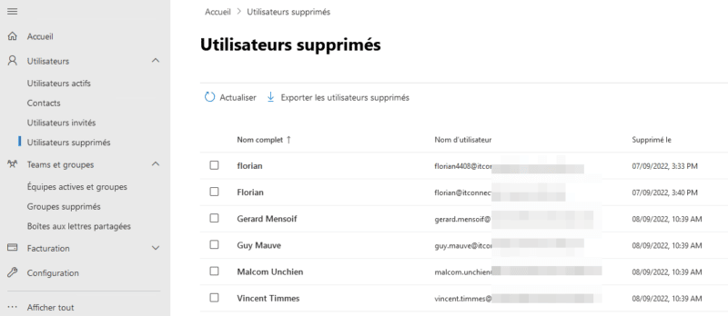 Office 365 - Désynchronisation Azure AD Connect - Utilisateurs supprimés