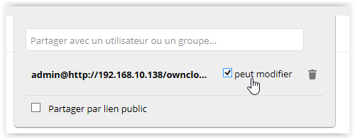 Autorisation de modification sur le répertoire partagé synchronisation-serveur-owncloud-205605