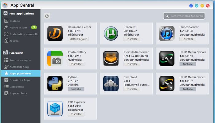 Asustor AS5002T - L'App Center
