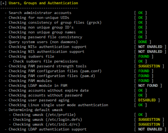 lynis scan linux