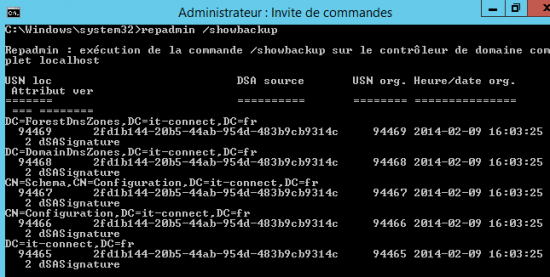 repadmin /showbackup