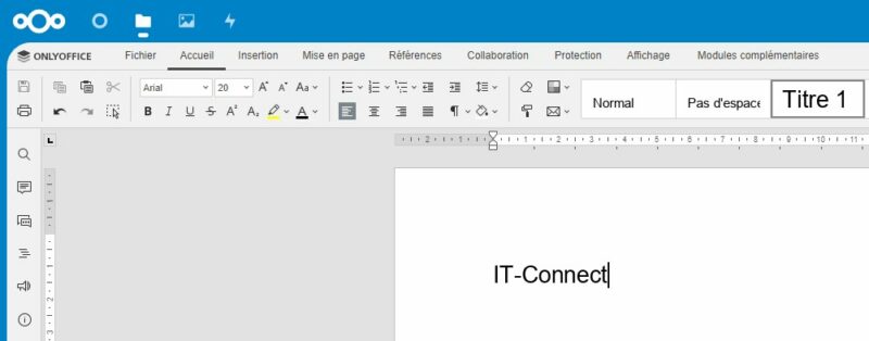 Document DOCX dans Nextcloud