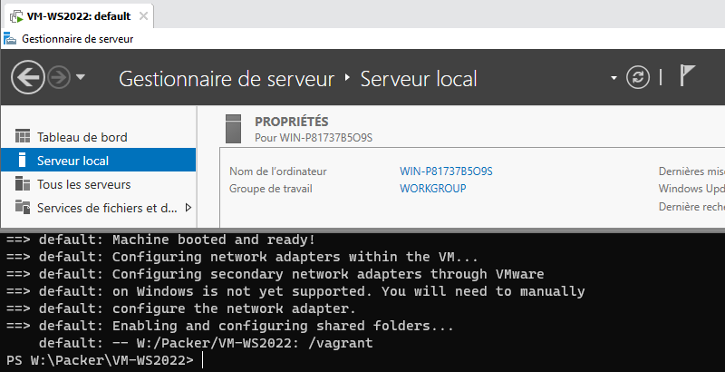 Vagrant VM WS 2022 OK