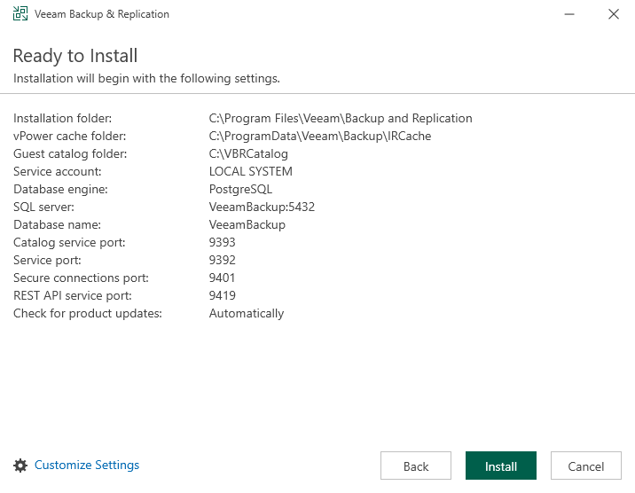 Installation Veeam Backup et Replication 12 - Etape 3